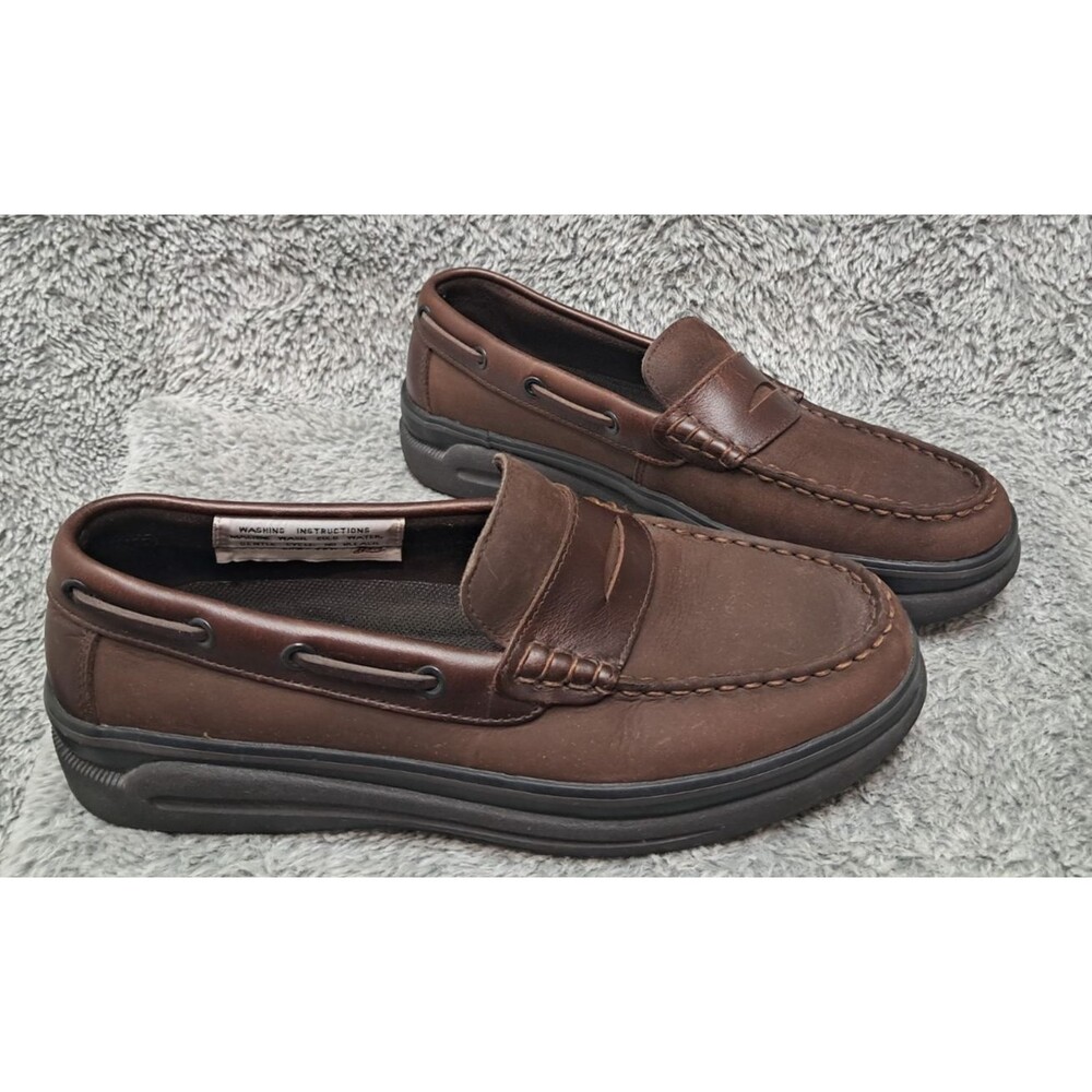 Bass Ketch Penny Loafers Mens Size 8 M Brown Nubuck Slip On Casual Shoes Preppy